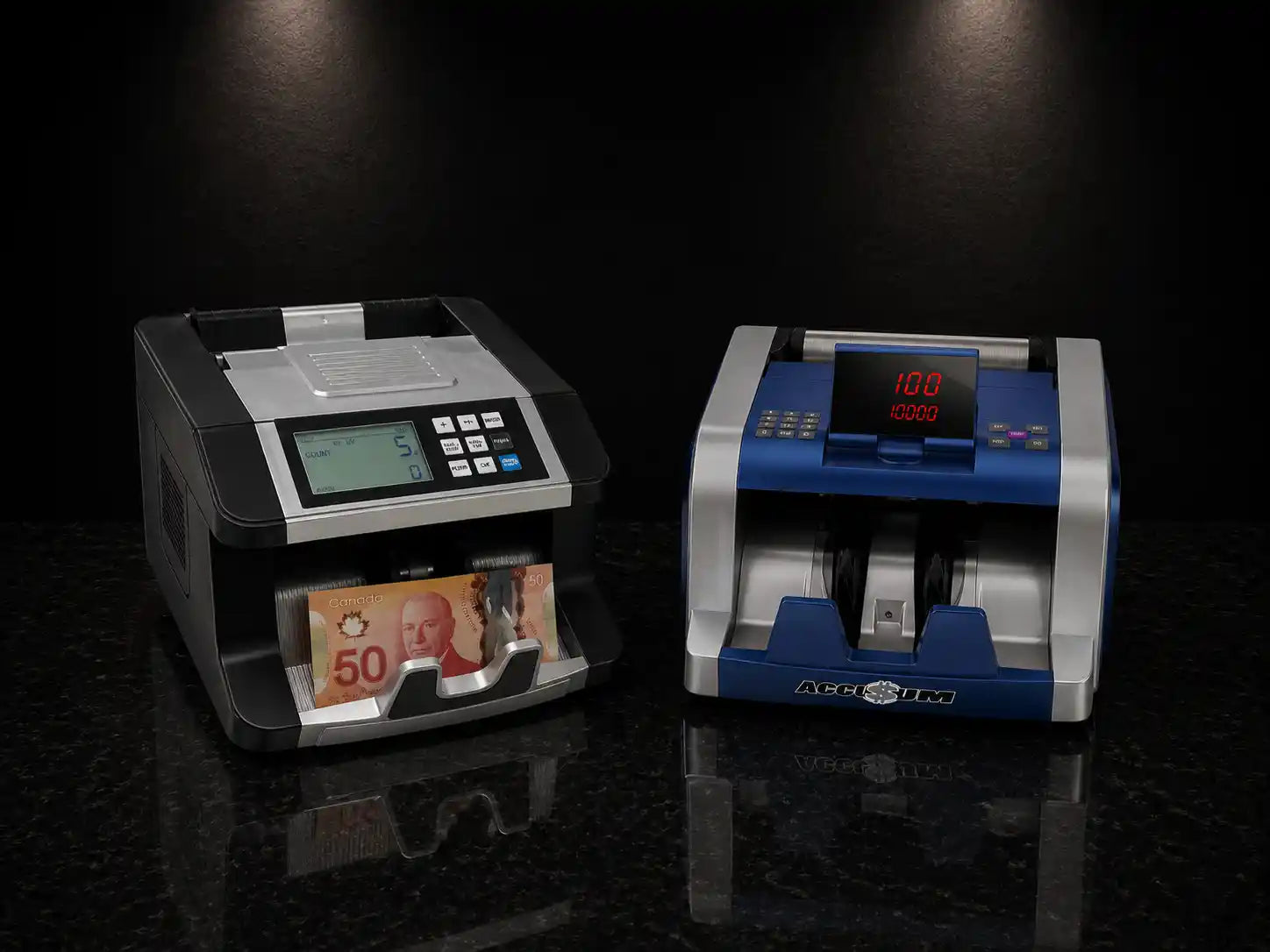 Rear load bill counter for counting sorted banknotes in retail environments