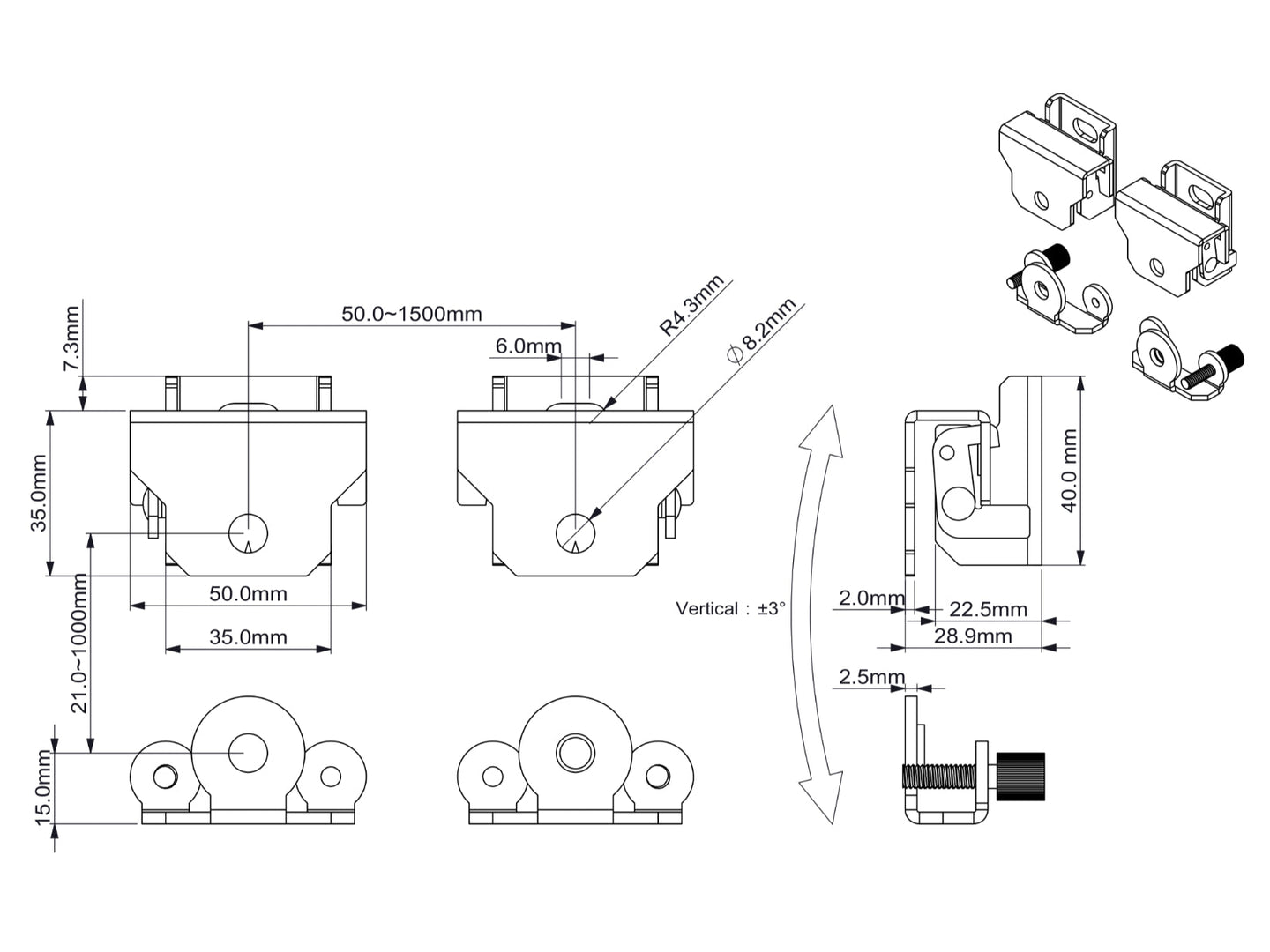 Universal TV Wall Mount for 10" to 90" - Beartvmounts - BM-P1099110